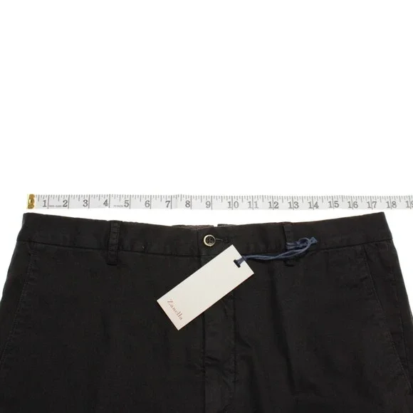 Zanella NWT Chinos / Casual Pants Size 34 US Noah In Solid Black Cotton Blend